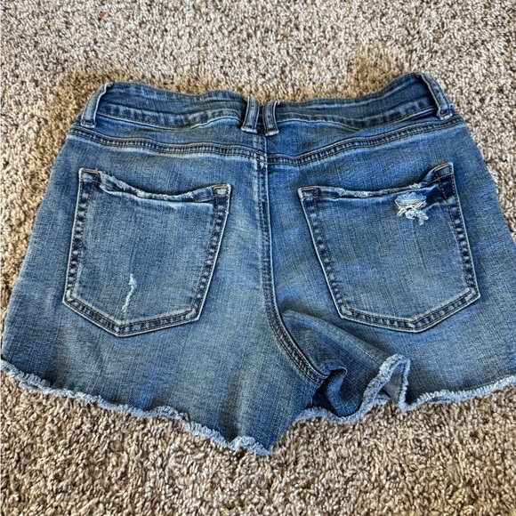 Maurices Blue Jean Shorts with Distressed Raw Hem - Picture 3 of 3